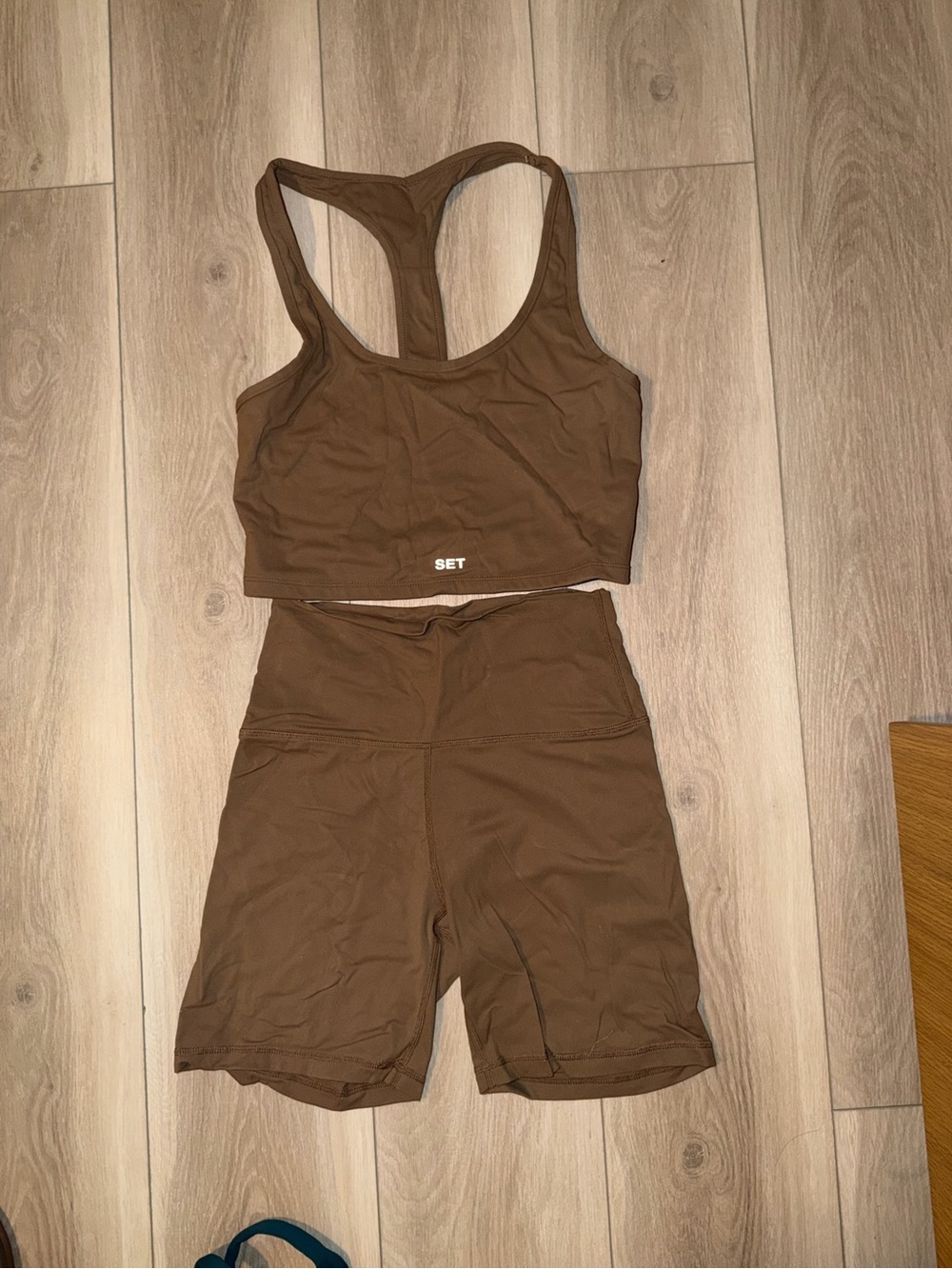 SET Active Brown Sportbody Set - Sports Bra and Bike Shorts